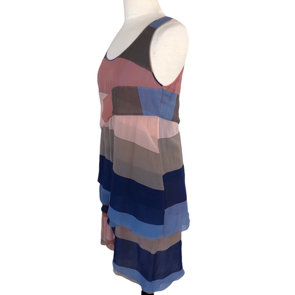 Chris Benz x Anthropologie 100% Silk Striped Dress Asymmetrical - Picture 8 of 13
